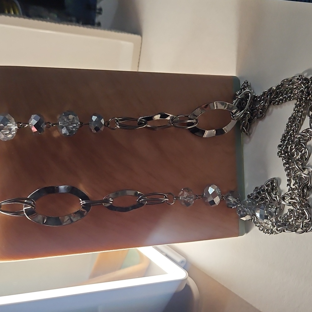 White House Black Market Silver and Crystal Necklace Bundle - Picture 5 of 15